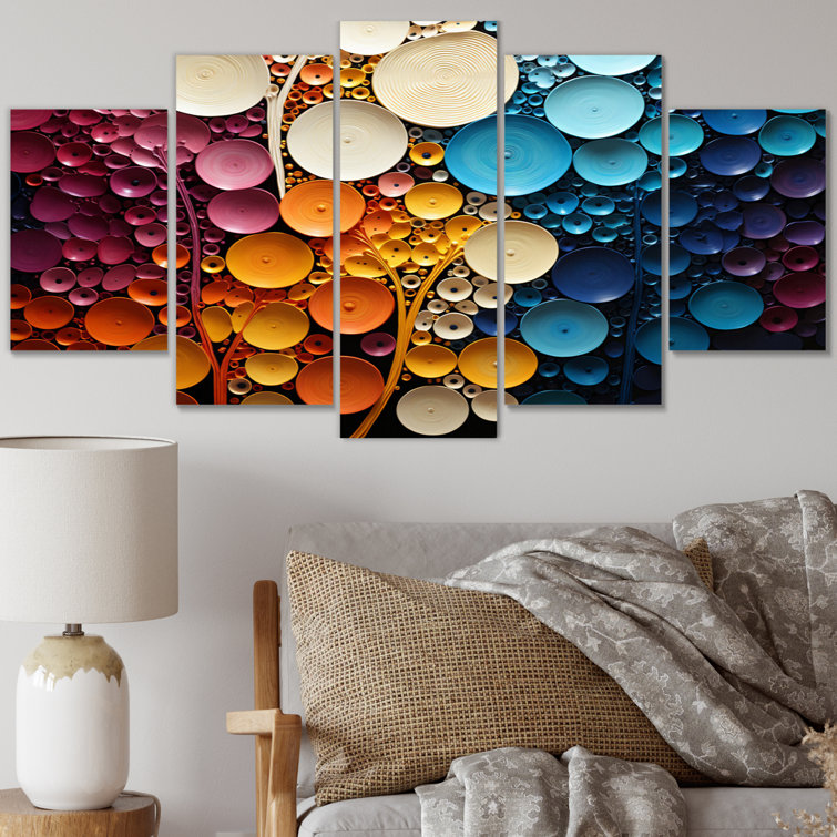 Ivy Bronx Bold Balance Dots Modern Metal Wall Art Living Room Set